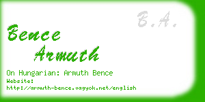 bence armuth business card